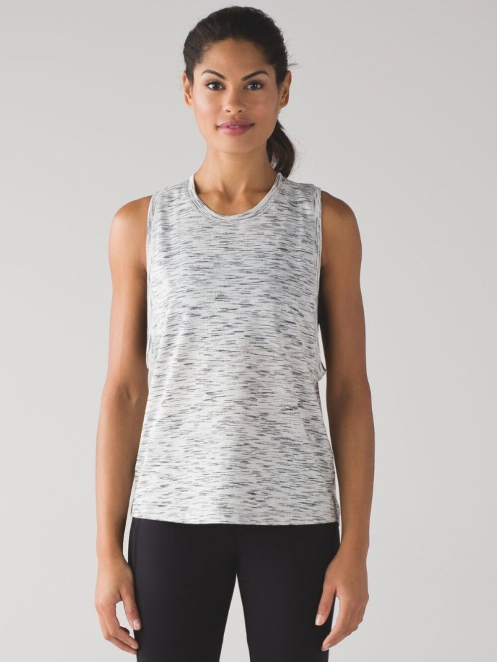 Lululemon Cardio Squad Tank II, Tiger Space Dye Black/White (size 6)